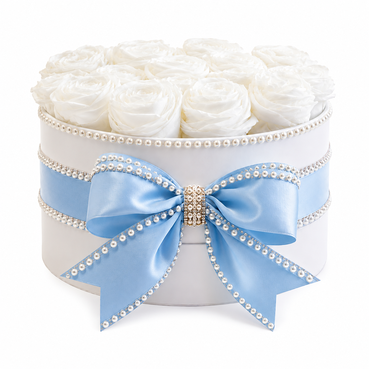 Classic White Diaper Cake #4 Blue